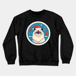 Birman Cat Xmas, Love Cats Crewneck Sweatshirt